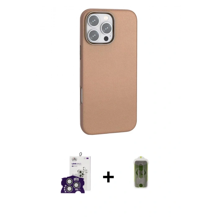 MARSİLYAN™- iPhone 16 Pro Max Kılıf Zirve Modern Prime - Siyah Joko Magic 5D Hayalet Cam + Gümüş Bilvis Titan Kamera Lens