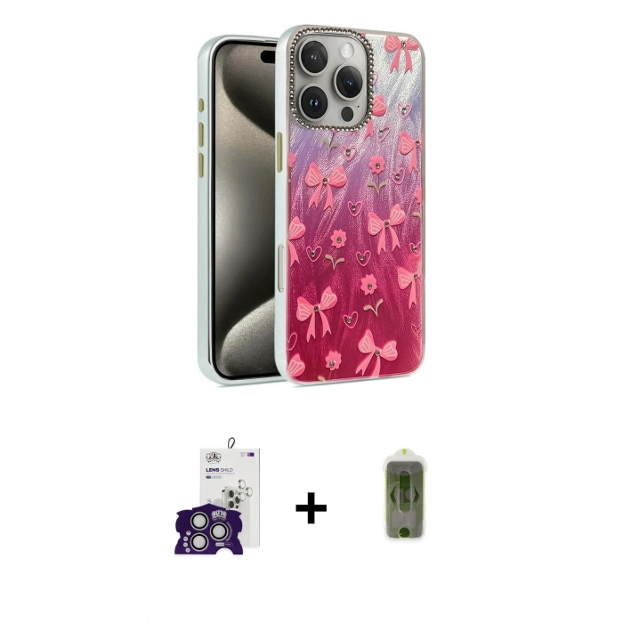 MARSİLYAN™- iPhone 16 Pro Max Kılıf Zirve Modern Prime - Siyah Joko Magic 5D Hayalet Cam + Gümüş Bilvis Titan Kamera Lens