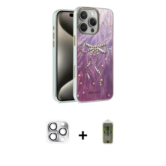 MARSİLYAN™- iPhone 16 Pro Max Kılıf Zirve Modern Prime - Siyah Joko Magic 5D Hayalet Cam + Gümüş Pers Alüminyum Kamera Lens