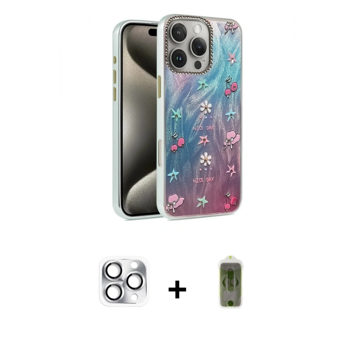 MARSİLYAN™- iPhone 16 Pro Max Kılıf Zirve Modern Prime - Siyah Joko Magic 5D Hayalet Cam + Gümüş Pers Alüminyum Kamera Lens