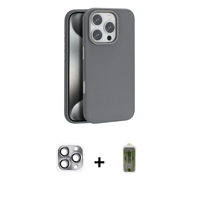 MARSİLYAN™- iPhone 16 Pro Max Kılıf Zirve Modern Prime - Siyah Joko Magic 5D Hayalet Cam + Pers Alüminyum Kamera Lens - GI