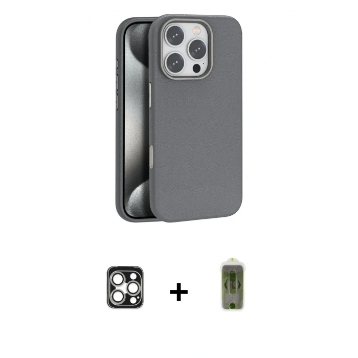 MARSİLYAN™- iPhone 16 Pro Max Kılıf Zirve Modern Prime - Siyah Joko Magic 5D Hayalet Cam + PVD Metal Kamera Lens - GS