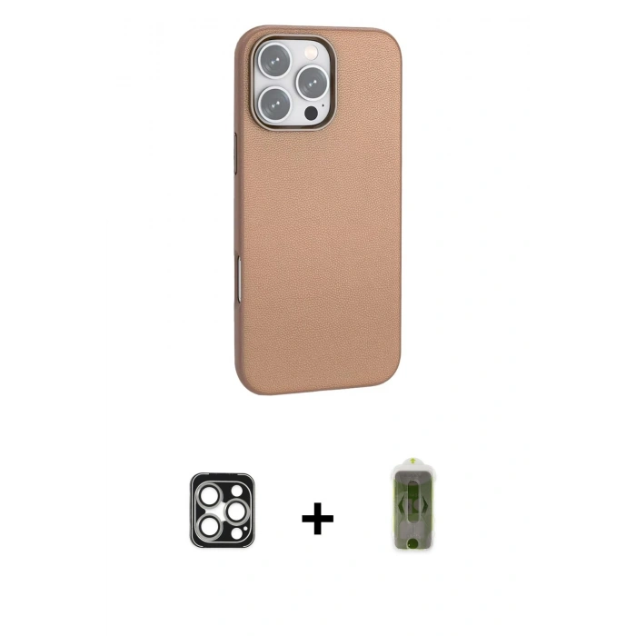 MARSİLYAN™- iPhone 16 Pro Max Kılıf Zirve Modern Prime - Siyah Joko Magic 5D Hayalet Cam + PVD Metal Kamera Lens - GS