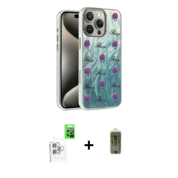 MARSİLYAN™- iPhone 16 Pro Max Kılıf Zirve Modern Prime - Siyah Joko Magic 5D Hayalet Cam + Raze Metal Kamera Lens - BZ