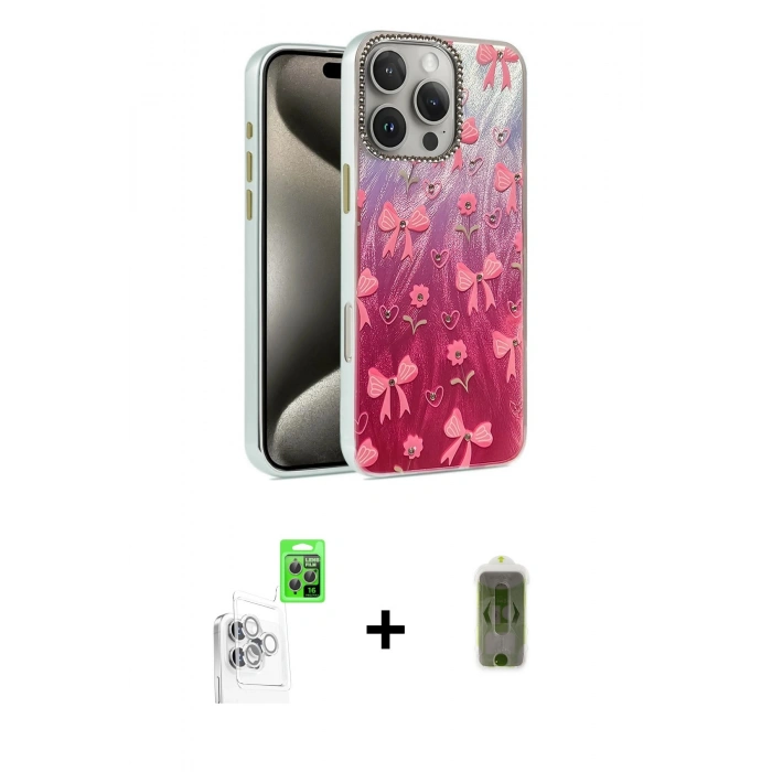 MARSİLYAN™- iPhone 16 Pro Max Kılıf Zirve Modern Prime - Siyah Joko Magic 5D Hayalet Cam + Raze Metal Kamera Lens - BZ
