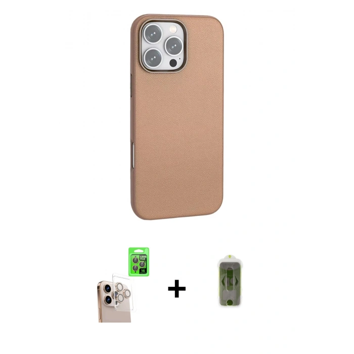 MARSİLYAN™- iPhone 16 Pro Max Kılıf Zirve Modern Prime - Siyah Joko Magic 5D Hayalet Cam + Raze Metal Kamera Lens - NLGY