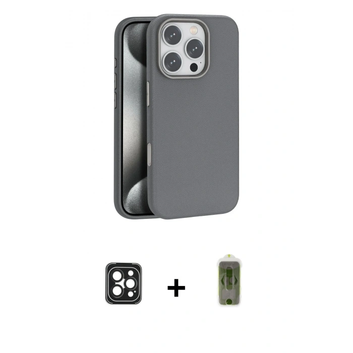 MARSİLYAN™- iPhone 16 Pro Max Kılıf Zirve Modern Prime - Siyah Joko Magic 5D Hayalet Cam + PVD Metal Kamera Lens - SH