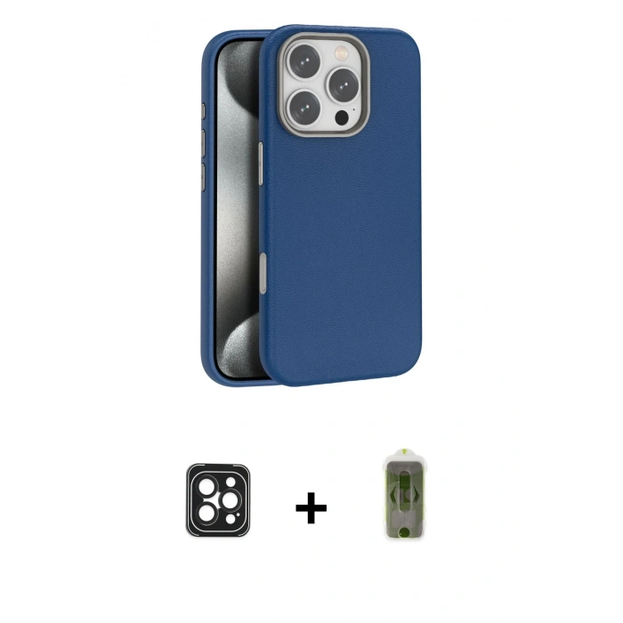MARSİLYAN™- iPhone 16 Pro Max Kılıf Zirve Modern Prime - Siyah Joko Magic 5D Hayalet Cam + PVD Metal Kamera Lens - SH