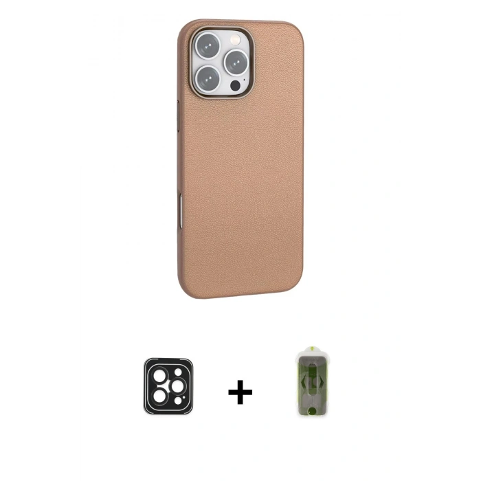 MARSİLYAN™- iPhone 16 Pro Max Kılıf Zirve Modern Prime - Siyah Joko Magic 5D Hayalet Cam + PVD Metal Kamera Lens - SH