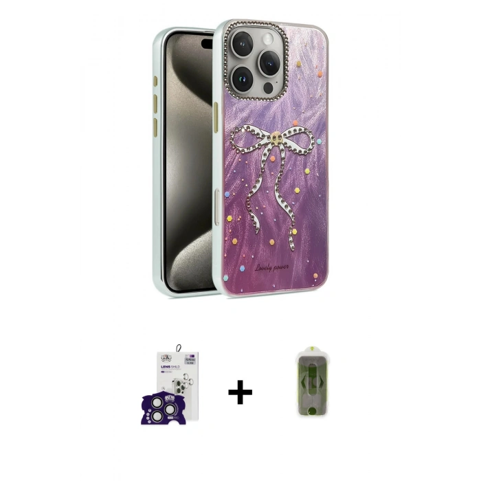 MARSİLYAN™- iPhone 16 Pro Max Kılıf Zirve Modern Prime - Siyah Joko Magic 5D Hayalet Cam + Titanyum Gri Bilvis Titan Kamera Lens