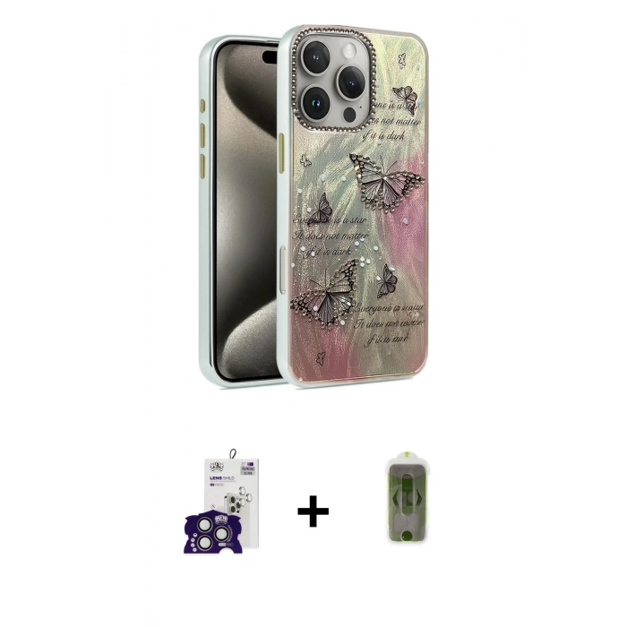 MARSİLYAN™- iPhone 16 Pro Max Kılıf Zirve Modern Prime - Siyah Joko Magic 5D Hayalet Cam + Titanyum Gri Bilvis Titan Kamera Lens