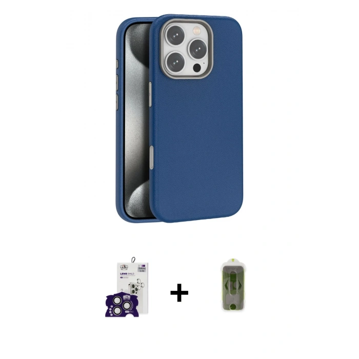 MARSİLYAN™- iPhone 16 Pro Max Kılıf Zirve Modern Prime - Siyah Joko Magic 5D Hayalet Cam + Titanyum Gri Bilvis Titan Kamera Lens