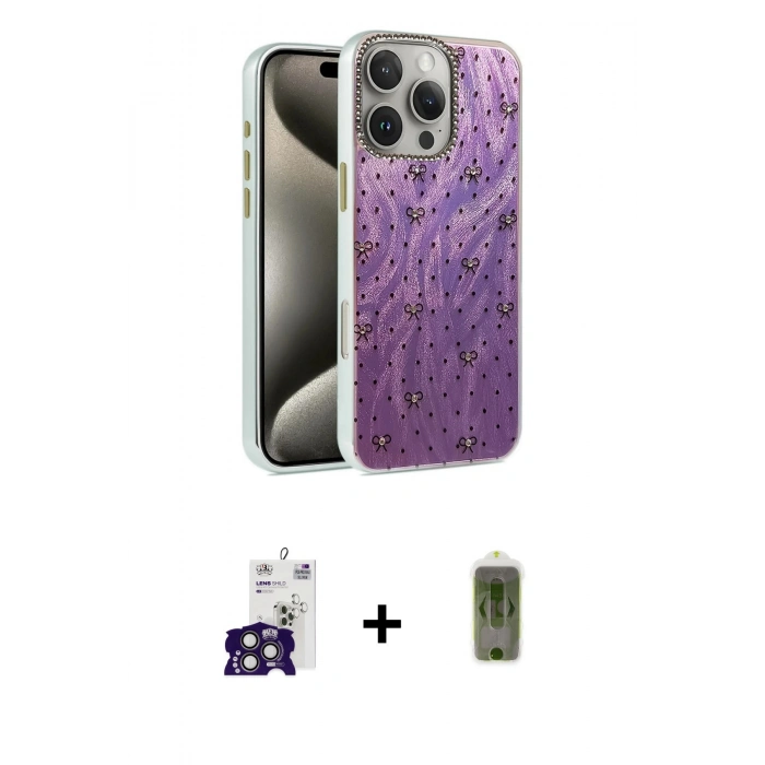 MARSİLYAN™- iPhone 16 Pro Max Kılıf Zirve Modern Prime - Siyah Joko Magic 5D Hayalet Cam + Titanyum Gri Bilvis Titan Kamera Lens