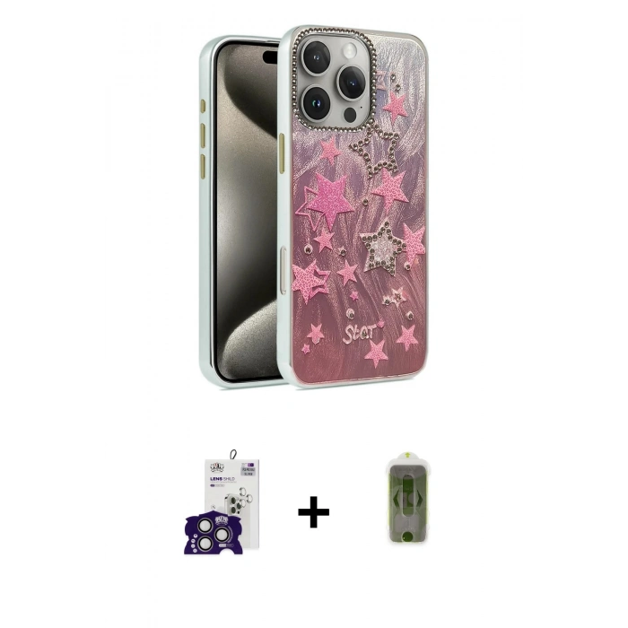 MARSİLYAN™- iPhone 16 Pro Max Kılıf Zirve Modern Prime - Siyah Joko Magic 5D Hayalet Cam + Titanyum Gri Bilvis Titan Kamera Lens