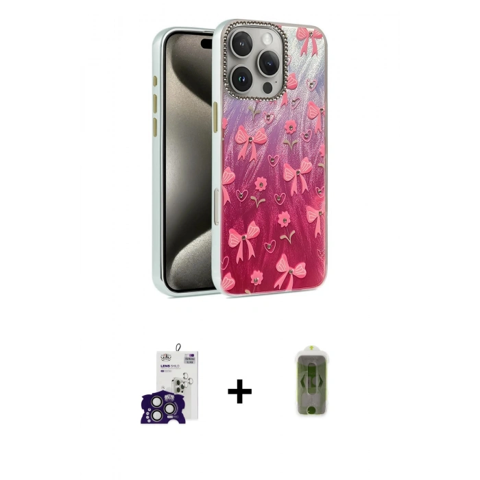 MARSİLYAN™- iPhone 16 Pro Max Kılıf Zirve Modern Prime - Siyah Joko Magic 5D Hayalet Cam + Titanyum Gri Bilvis Titan Kamera Lens