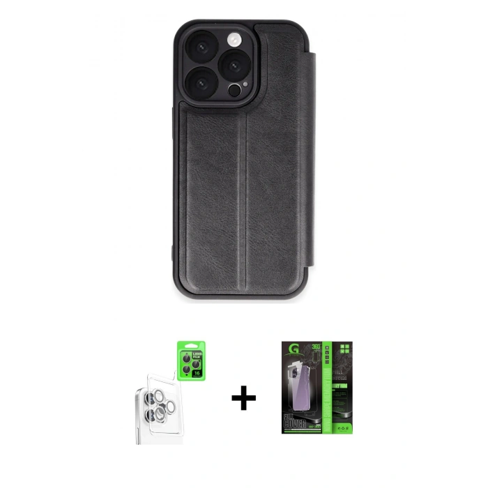 MARSİLYAN™- iPhone 16 Pro Max Kılıf Zirve Yansıma Serisi - Şeffaf 360 Full Body Arka Koruyucu + Raze Metal Kamera Lens - BZ
