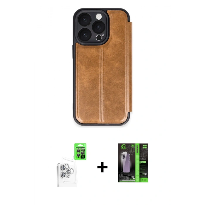 MARSİLYAN™- iPhone 16 Pro Max Kılıf Zirve Yansıma Serisi - Şeffaf 360 Full Body Arka Koruyucu + Raze Metal Kamera Lens - BZ