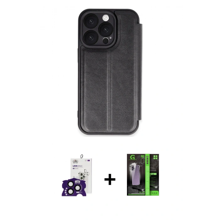 MARSİLYAN™- iPhone 16 Pro Max Kılıf Zirve Yansıma Serisi - Şeffaf 360 Full Body Arka Koruyucu + Bilvis Titan Kamera Lens - SH