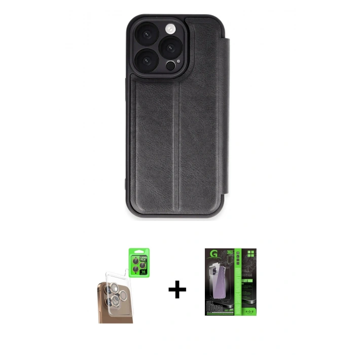 MARSİLYAN™- iPhone 16 Pro Max Kılıf Zirve Yansıma Serisi - Şeffaf 360 Full Body Arka Koruyucu + Raze Metal Kamera Lens - CLTM