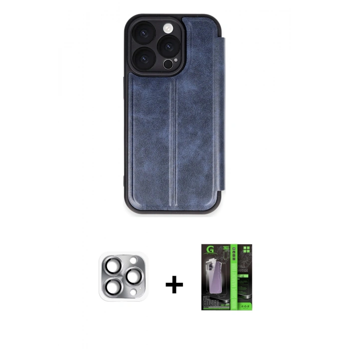 MARSİLYAN™- iPhone 16 Pro Max Kılıf Zirve Yansıma Serisi - Şeffaf 360 Full Body Arka Koruyucu + Pers Alüminyum Kamera Lens - GI