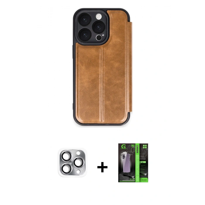 MARSİLYAN™- iPhone 16 Pro Max Kılıf Zirve Yansıma Serisi - Şeffaf 360 Full Body Arka Koruyucu + Pers Alüminyum Kamera Lens - GI