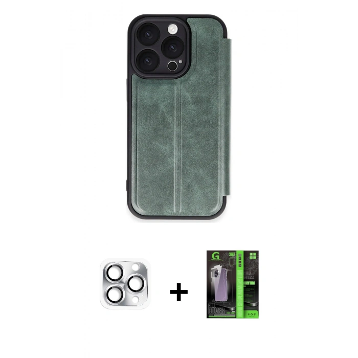 MARSİLYAN™- iPhone 16 Pro Max Kılıf Zirve Yansıma Serisi - Şeffaf 360 Full Body Arka Koruyucu + Pers Alüminyum Kamera Lens - GS