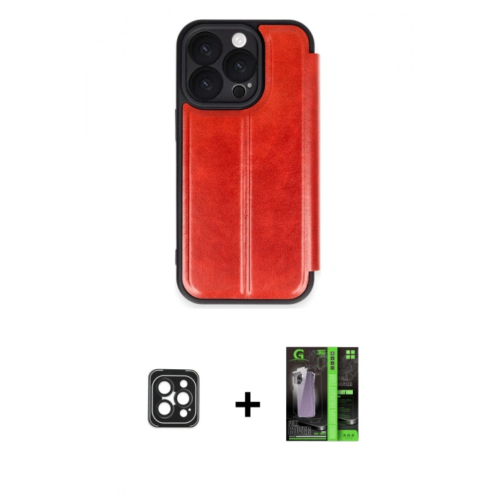 MARSİLYAN™- iPhone 16 Pro Max Kılıf Zirve Yansıma Serisi - Şeffaf 360 Full Body Arka Koruyucu + Siyah PVD Metal Kamera Lens