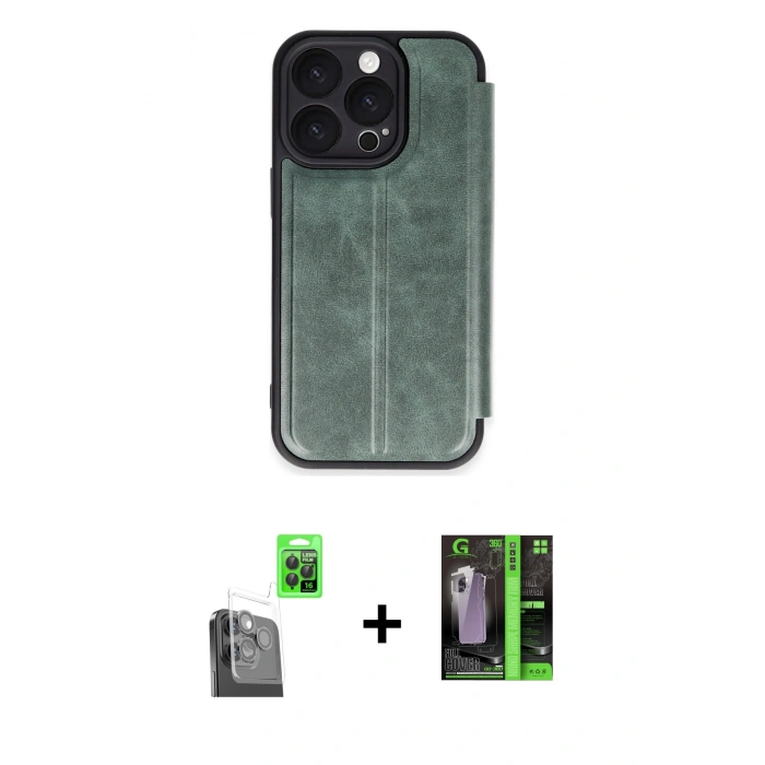 MARSİLYAN™- iPhone 16 Pro Max Kılıf Zirve Yansıma Serisi - Şeffaf 360 Full Body Arka Koruyucu + Raze Metal Kamera Lens - SH