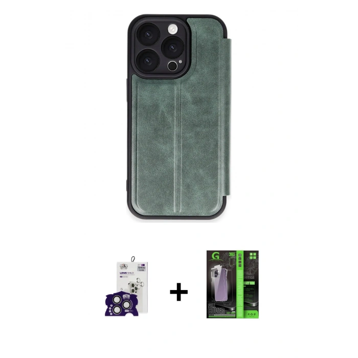 MARSİLYAN™- iPhone 16 Pro Max Kılıf Zirve Yansıma Serisi - Şeffaf 360 Full Body Arka Koruyucu + Bilvis Titan Kamera Lens - TMGI