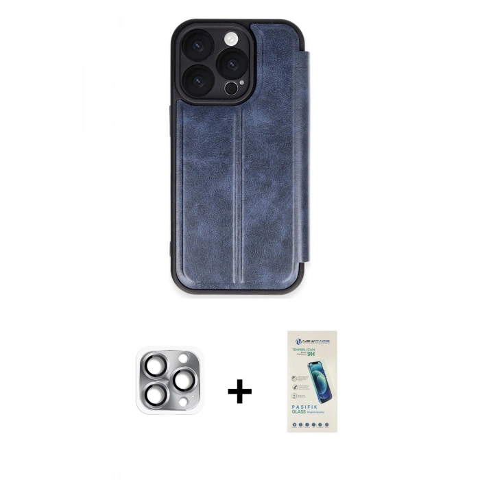MARSİLYAN™- iPhone 16 Pro Max Kılıf Zirve Yansıma Serisi - Şeffaf Pasifik Cam Ekran Koruyucu + Pers Alüminyum Kamera Lens - GI