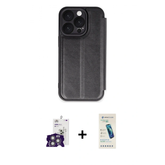 MARSİLYAN™- iPhone 16 Pro Max Kılıf Zirve Yansıma Serisi - Şeffaf Pasifik Cam Ekran Koruyucu + Bilvis Titan Kamera Lens - GS