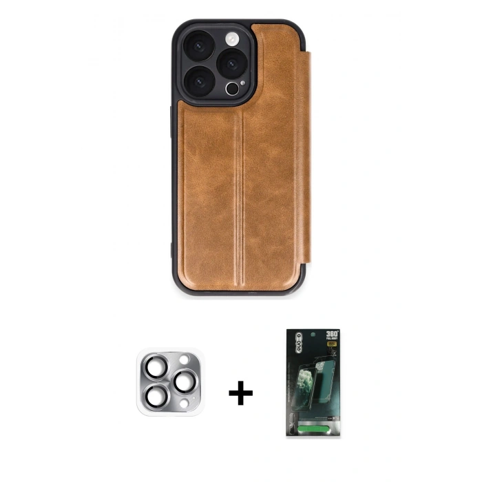 MARSİLYAN™- iPhone 16 Pro Max Kılıf Zirve Yansıma Serisi - Siyah 360 Mat Full Body Arka Koruyucu + Pers Alüminyum Kamera Lens - GI