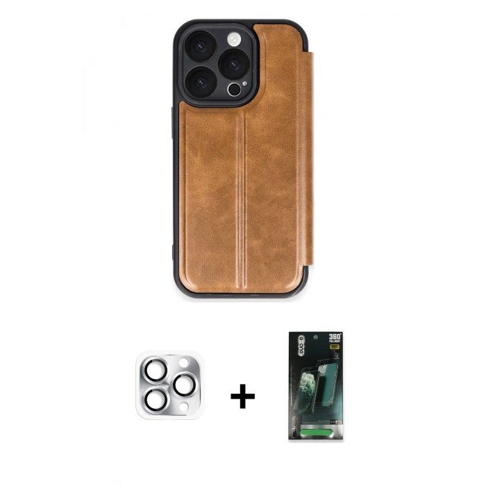 MARSİLYAN™- iPhone 16 Pro Max Kılıf Zirve Yansıma Serisi - Siyah 360 Mat Full Body Arka Koruyucu + Pers Alüminyum Kamera Lens - GS