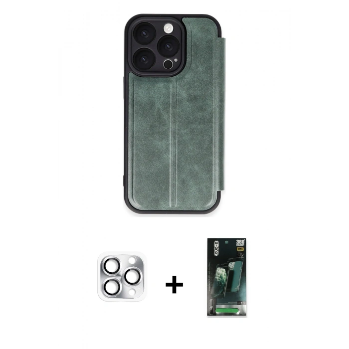 MARSİLYAN™- iPhone 16 Pro Max Kılıf Zirve Yansıma Serisi - Siyah 360 Mat Full Body Arka Koruyucu + Pers Alüminyum Kamera Lens - GS