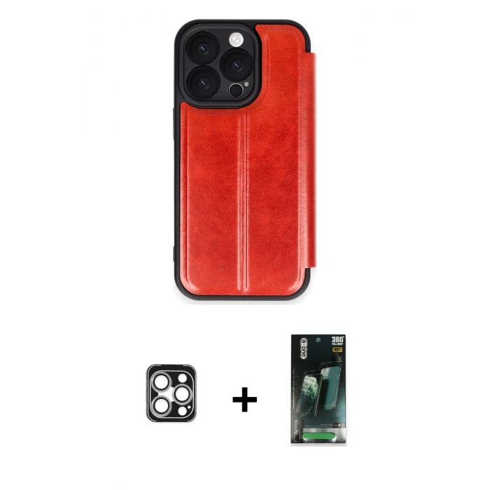 MARSİLYAN™- iPhone 16 Pro Max Kılıf Zirve Yansıma Serisi - Siyah 360 Mat Full Body Arka Koruyucu + Gümüş PVD Metal Kamera Lens
