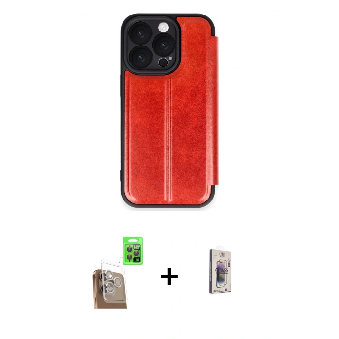 MARSİLYAN™- iPhone 16 Pro Max Kılıf Zirve Yansıma Serisi - Siyah Bilvis 3D Cam Ekran Koruyucu + Raze Metal Kamera Lens - CLTM