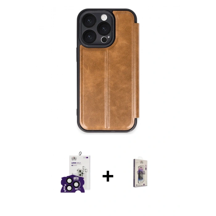 MARSİLYAN™- iPhone 16 Pro Max Kılıf Zirve Yansıma Serisi - Siyah Bilvis 3D Cam Ekran Koruyucu + Siyah Bilvis Titan Kamera Lens