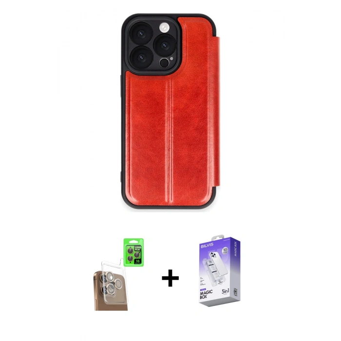 MARSİLYAN™- iPhone 16 Pro Max Kılıf Zirve Yansıma Serisi - Siyah Bilvis 5in1 3D Magic Cam Ekran Koruyucu + Raze Metal Kamera Lens - CLTM