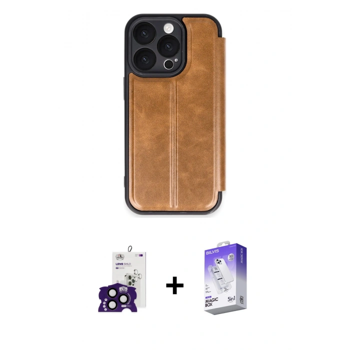 MARSİLYAN™- iPhone 16 Pro Max Kılıf Zirve Yansıma Serisi - Siyah Bilvis 5in1 3D Magic Cam Ekran Koruyucu + Bilvis Titan Kamera Lens - SH