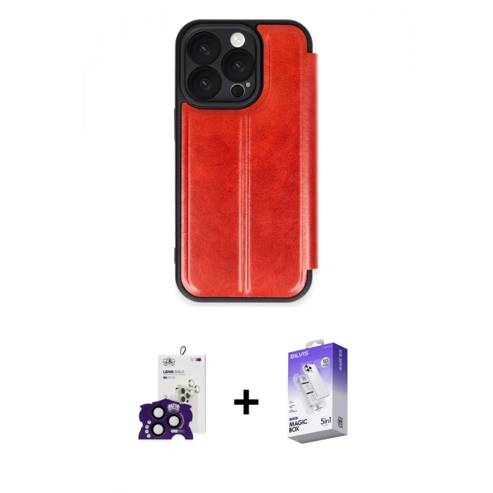 MARSİLYAN™- iPhone 16 Pro Max Kılıf Zirve Yansıma Serisi - Siyah Bilvis 5in1 3D Magic Cam Ekran Koruyucu + Bilvis Titan Kamera Lens - SH