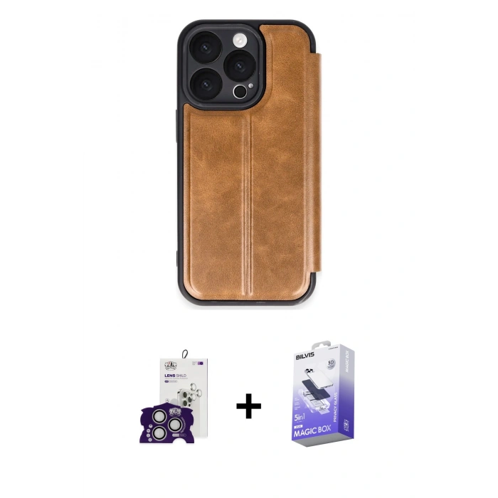 MARSİLYAN™- iPhone 16 Pro Max Kılıf Zirve Yansıma Serisi - Siyah Bilvis 5in1 5D Magic Hayalet Cam Ekran Koruyucu + Bilvis Titan Kamera Lens - GS