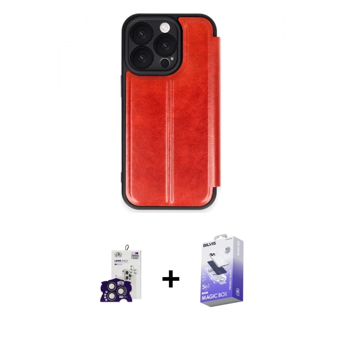 MARSİLYAN™- iPhone 16 Pro Max Kılıf Zirve Yansıma Serisi - Siyah Bilvis 5in1 5D Magic Hayalet Cam Ekran Koruyucu + Titanyum Gri Bilvis Titan Kamera Lens