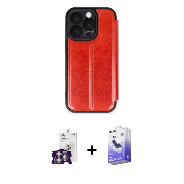 MARSİLYAN™- iPhone 16 Pro Max Kılıf Zirve Yansıma Serisi - Siyah Bilvis 5in1 5D Magic Hayalet Cam Ekran Koruyucu + Bilvis Titan Kamera Lens - GS