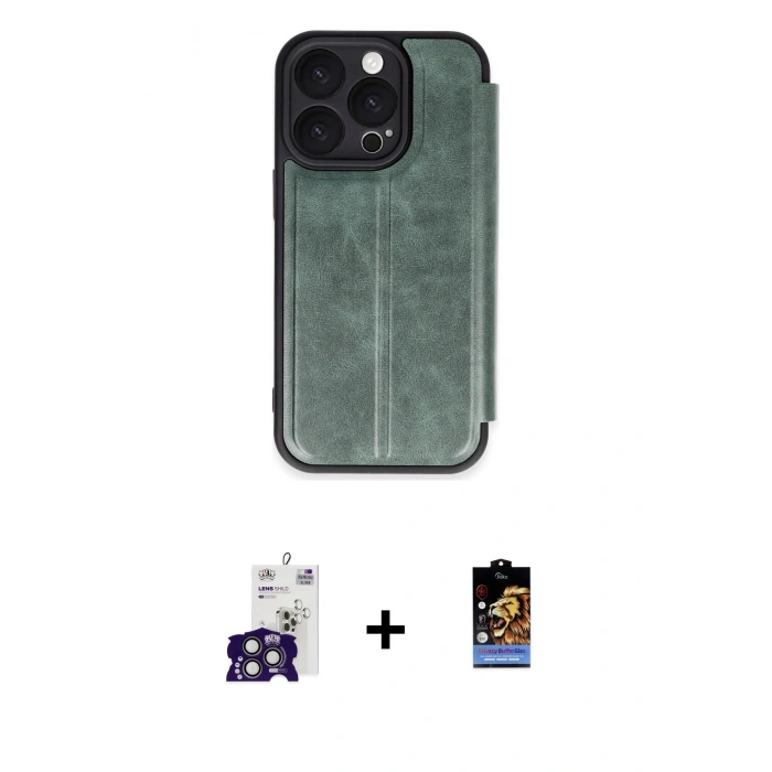 MARSİLYAN™- iPhone 16 Pro Max Kılıf Zirve Yansıma Serisi - Siyah Buffer Hayalet Cam Ekran Koruyucu + Bilvis Titan Kamera Lens - TMGI