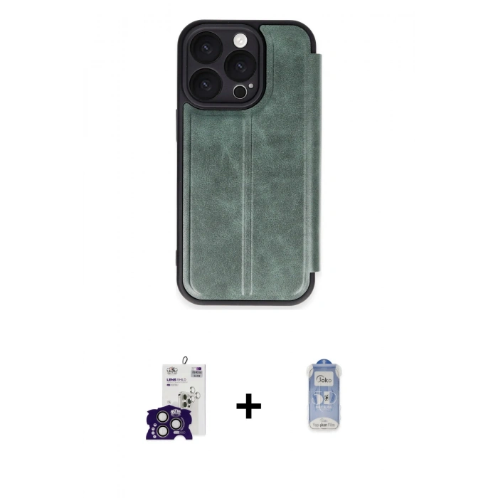 MARSİLYAN™- iPhone 16 Pro Max Kılıf Zirve Yansıma Serisi - Siyah Joko Magic 5D Cam + Bilvis Titan Kamera Lens - TMGI