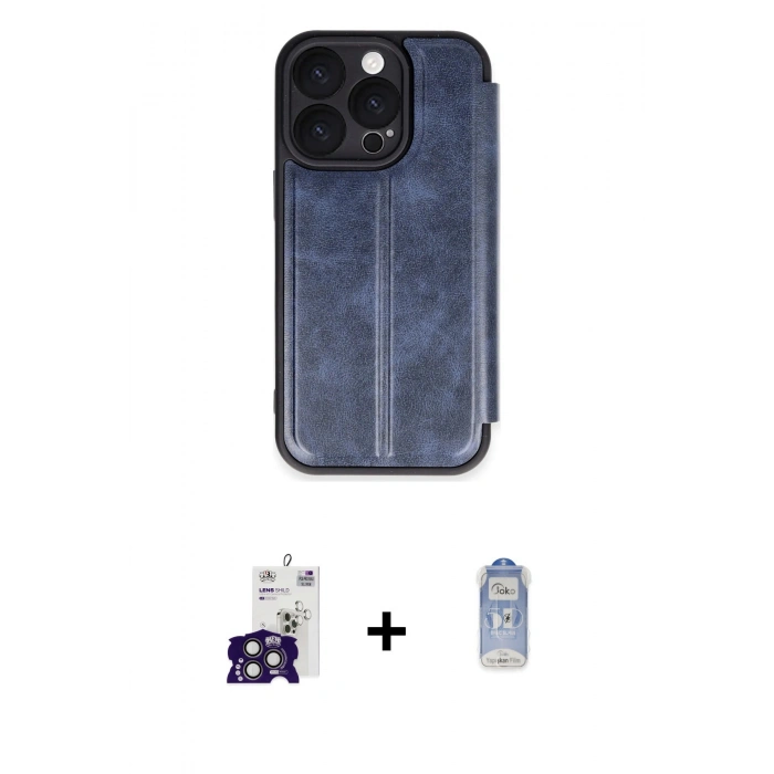 MARSİLYAN™- iPhone 16 Pro Max Kılıf Zirve Yansıma Serisi - Siyah Joko Magic 5D Cam + Bilvis Titan Kamera Lens - TMGI