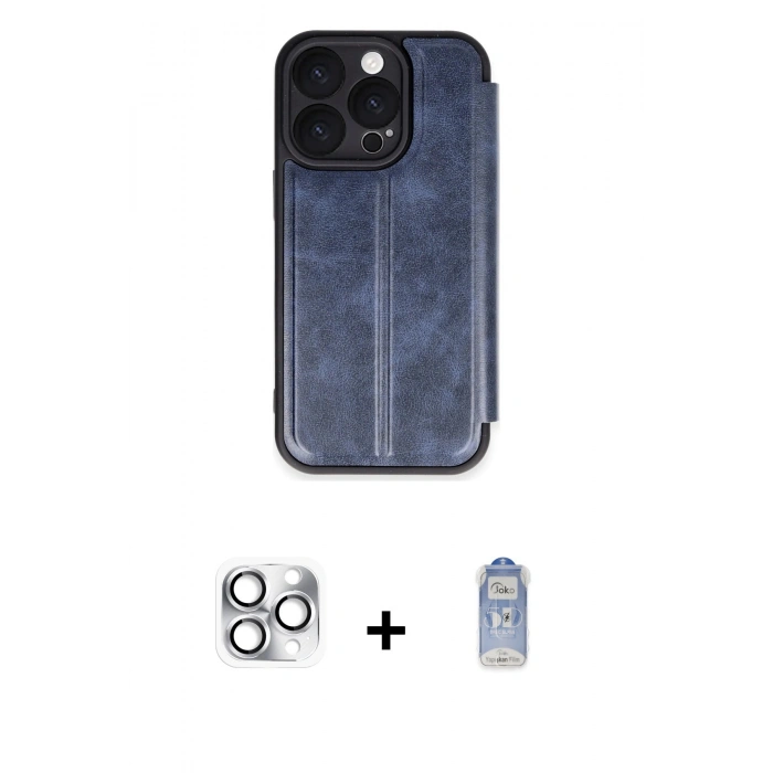 MARSİLYAN™- iPhone 16 Pro Max Kılıf Zirve Yansıma Serisi - Siyah Joko Magic 5D Cam + Pers Alüminyum Kamera Lens - GS