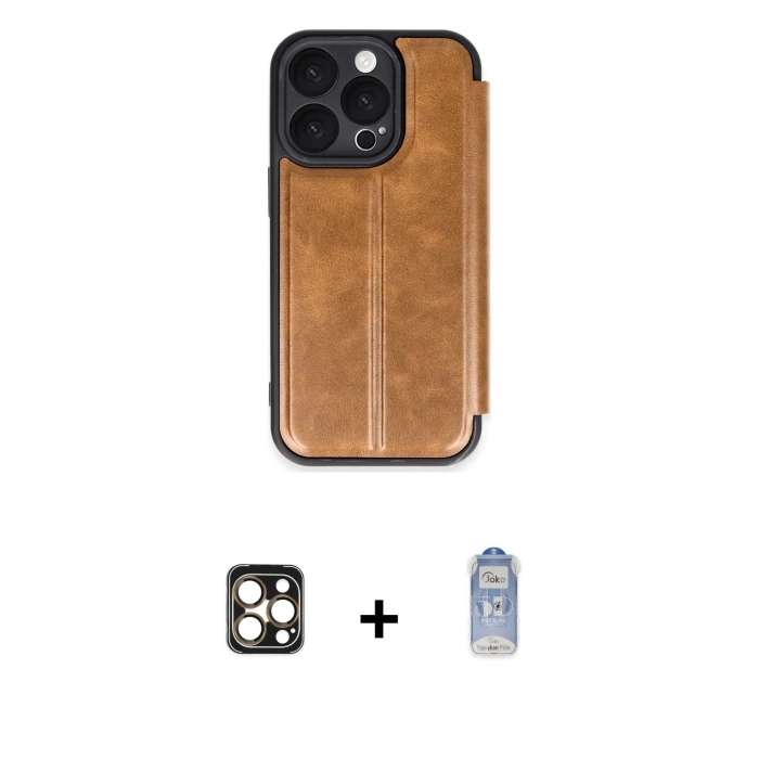MARSİLYAN™- iPhone 16 Pro Max Kılıf Zirve Yansıma Serisi - Siyah Joko Magic 5D Cam + PVD Metal Kamera Lens - GD