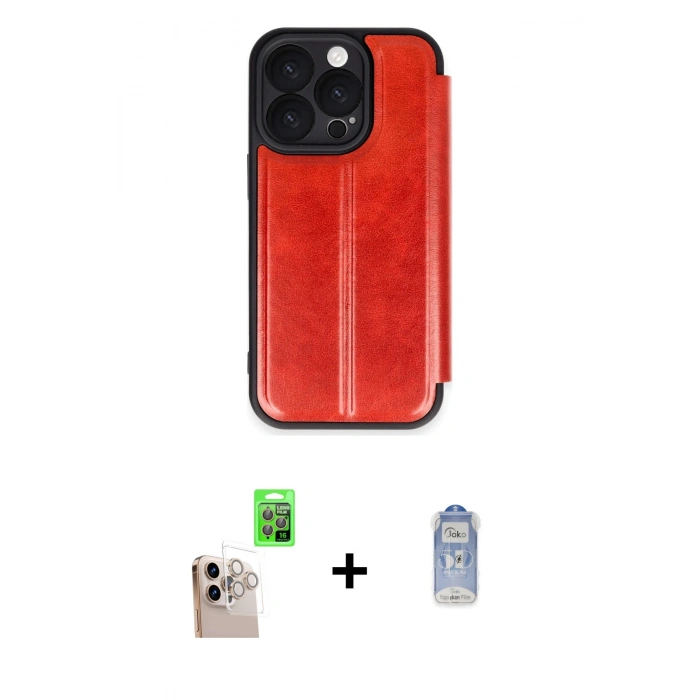 MARSİLYAN™- iPhone 16 Pro Max Kılıf Zirve Yansıma Serisi - Siyah Joko Magic 5D Cam + Raze Metal Kamera Lens - NLGY