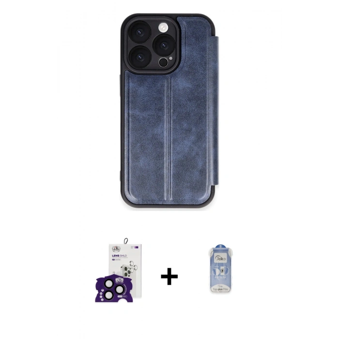 MARSİLYAN™- iPhone 16 Pro Max Kılıf Zirve Yansıma Serisi - Siyah Joko Magic 5D Cam + Bilvis Titan Kamera Lens - SH